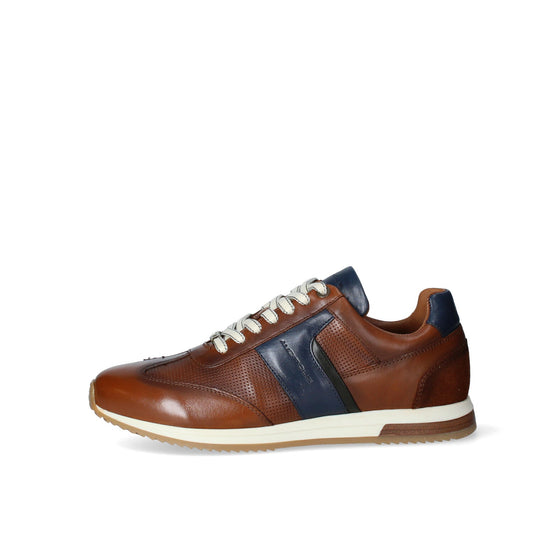 Zapatillas Ambitious Para Hombre En Piel Color Cognac - Suela De Goma, Tacón 4 Cm, Plantilla Memory Foam